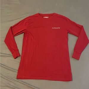 Alphalete Athletics Long Sleeve Red Men’s Performance Fit Shirt Small